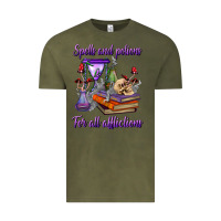 Vintage Olive spells and potions for all afflictions Vintage Tee - BundleAndBundleShop