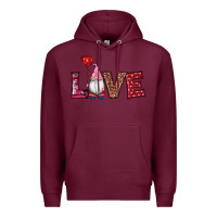 Burgundy valentine's day gnomes love Premium Hoodie - RanaPortraitStore