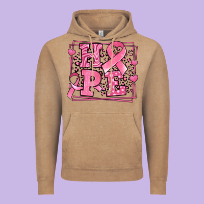 Hope Breast Cancer Awareness Ribbon Vintage Hoodie Designed By Lillyallendesigns