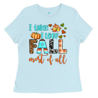 Baby Blue i think i love fall most of all Ladies Tee - BundleAndBundleShop