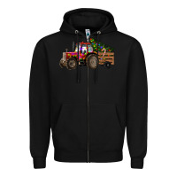 Black christmas farm Zipper Hoodie - RanaPortraitStore