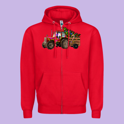Christmas Farm Zipper Hoodie Designed By Ranaportraitstore