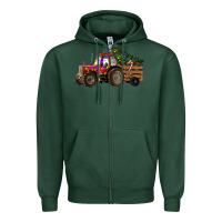 Sports Green christmas farm Zipper Hoodie - RanaPortraitStore