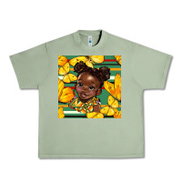 Oil Green juneteenth afro girl seamless pattern Urban Heavy Tee - BundleAndBundleShop