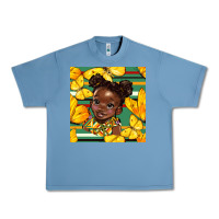 Pebble Blue juneteenth afro girl seamless pattern Urban Heavy Tee - BundleAndBundleShop