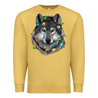Antique Gold Christmas with wolf Premium Sweatshirt - RanaPortraitStore