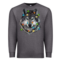Charcoal Heather Christmas with wolf Premium Sweatshirt - RanaPortraitStore