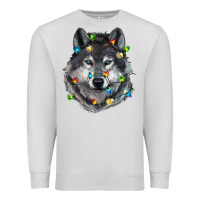 Dove Grey Christmas with wolf Premium Sweatshirt - RanaPortraitStore