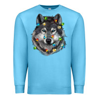 Ocean Blue Christmas with wolf Premium Sweatshirt - RanaPortraitStore