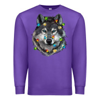 Purple Christmas with wolf Premium Sweatshirt - RanaPortraitStore