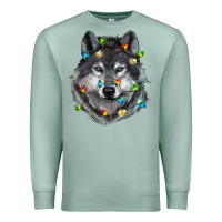 Seafoam Christmas with wolf Premium Sweatshirt - RanaPortraitStore