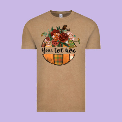 Preview Customize Floral Pumpkin Vintage Tee Designed By Bundleandbundleshop