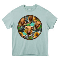 Arona Highland Cow Pattern Heavy Core Tee - Jasminsmagicworld