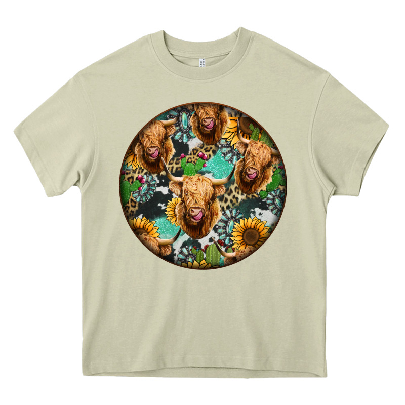 Highland Cow Pattern Heavy Core Tee by Jasminsmagicworld | Teevron