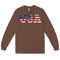 Chestnut usa Long Sleeve Tee - DesigneFamous