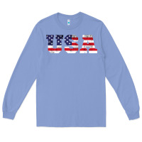 Colony Blue usa Long Sleeve Tee - DesigneFamous