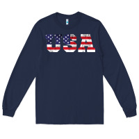 Navy usa Long Sleeve Tee - DesigneFamous