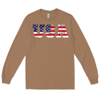 Toasted Coconut usa Long Sleeve Tee - DesigneFamous