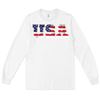 White usa Long Sleeve Tee - DesigneFamous