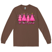Chestnut Tis the Season Pink Trees Long Sleeve Tee - CowhideDigitalArt