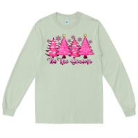 Matcha Tis the Season Pink Trees Long Sleeve Tee - CowhideDigitalArt