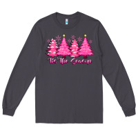 Smoke Tis the Season Pink Trees Long Sleeve Tee - CowhideDigitalArt