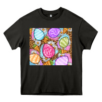 Asphalt Easter eggs daisies carrots Heavy Core Tee - OliviaCreatesArt