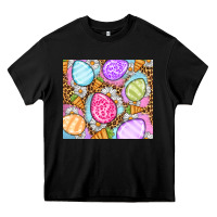 Black Easter eggs daisies carrots Heavy Core Tee - OliviaCreatesArt