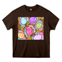 Chocolate Brown Easter eggs daisies carrots Heavy Core Tee - OliviaCreatesArt