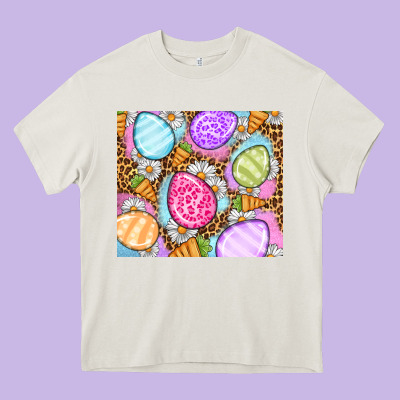 Easter Eggs Daisies Carrots Heavy Core Tee Designed By Oliviacreatesart