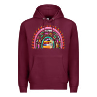 Burgundy teacher pen apple books rainbow Premium Hoodie - Artiststas