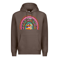 Coffee teacher pen apple books rainbow Premium Hoodie - Artiststas