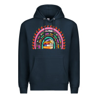 Navy teacher pen apple books rainbow Premium Hoodie - Artiststas