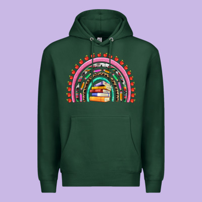 Teacher Pen Apple Books Rainbow Premium Hoodie Designed By Artiststas