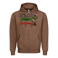 Chestnut merry christmas german shepherd Zipper Hoodie - RanaPortraitStore