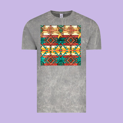 Native American Aztec Seamless Pattern Vintage Tee Designed By Bundleandbundleshop