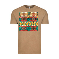 Vintage Coffee native american aztec seamless pattern Vintage Tee - BundleAndBundleShop