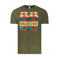 Vintage Olive native american aztec seamless pattern Vintage Tee - BundleAndBundleShop