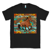 Black galloping horse aztec sunflower Classic Tee - Artiststas