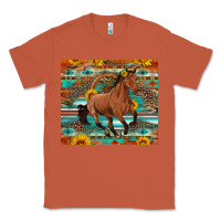 Copper galloping horse aztec sunflower Classic Tee - Artiststas