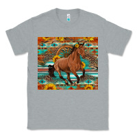 Heather Grey galloping horse aztec sunflower Classic Tee - Artiststas