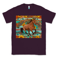 Plum galloping horse aztec sunflower Classic Tee - Artiststas