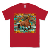 Red galloping horse aztec sunflower Classic Tee - Artiststas