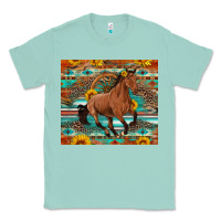 Seafoam galloping horse aztec sunflower Classic Tee - Artiststas