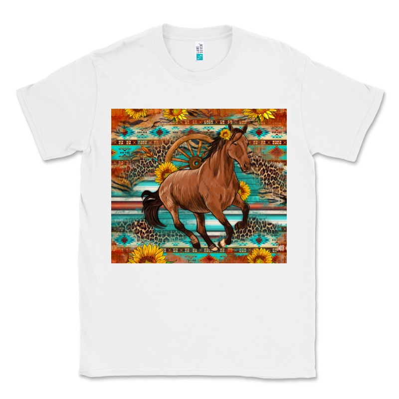 Galloping Horse Aztec Sunflower Classic Tee by Artiststas | Teevron