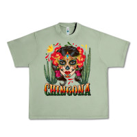Oil Green chingona sugar skull Urban Heavy Tee - BundleAndBundleShop