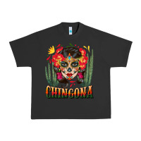 Pigment Black chingona sugar skull Urban Heavy Tee - BundleAndBundleShop