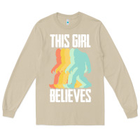 Mushroom bigfoot t  shirt bigfoot   this girl believes t  shirt Long Sleeve Tee - DesigneFamous