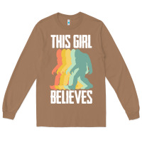 Toasted Coconut bigfoot t  shirt bigfoot   this girl believes t  shirt Long Sleeve Tee - DesigneFamous