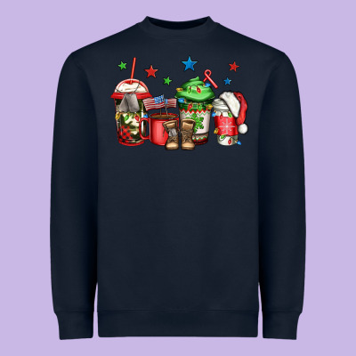Army Christmas Coffee Heavyweight Sweatshirt Designed By Jasminsmagicworld